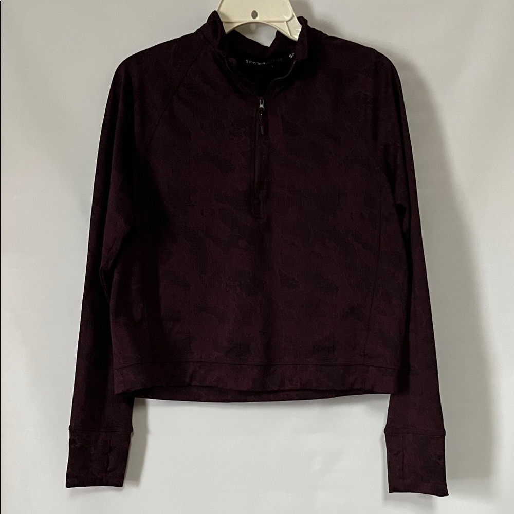 Spyder Women's Dark Maroon Quarter-Zip Sweatshirt